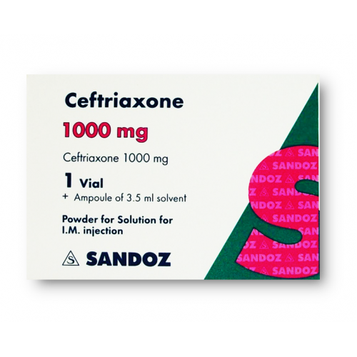 CEFTRIAXONE SANDOZ 1 GM CEFTRIAXONE IM VIAL